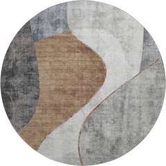 Premium Machine Washable Mayfield  Gray 8' x 8' Round Rug