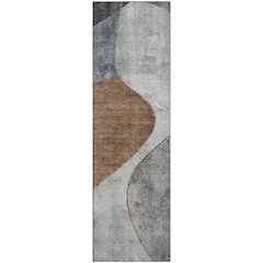 Premium Machine Washable Mayfield  Gray 2'3" x 7'6" Runner Rug