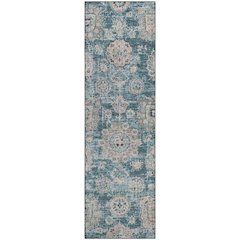 Premium Machine Washable Mayfield  Teal 2'3" x 7'6" Runner Rug