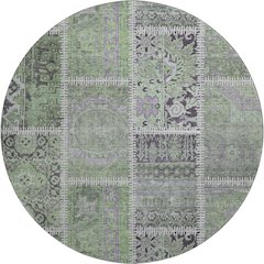 Premium Machine Washable Mayfield  Green 8' x 8' Round Rug