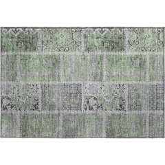Premium Machine Washable Mayfield  Green 1'8" x 2'6" Rug