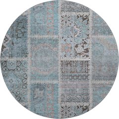 Premium Machine Washable Mayfield  Teal 8' x 8' Round Rug