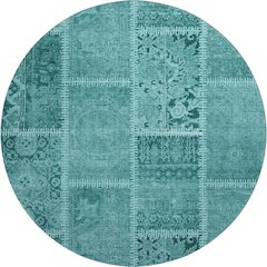 Premium Machine Washable Mayfield  Turquoise 8' x 8' Round Rug