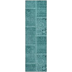 Premium Machine Washable Mayfield  Turquoise 2'3" x 7'6" Runner Rug