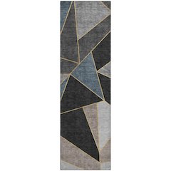 Premium Machine Washable Mayfield  Blue 2'3" x 7'6" Runner Rug