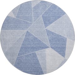 Premium Machine Washable Mayfield  Sky 8' x 8' Round Rug