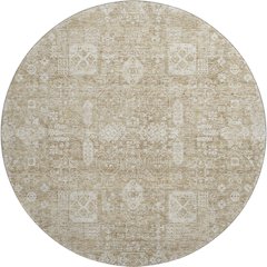 Premium Machine Washable Mayfield  Beige 8' x 8' Round Rug