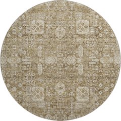 Premium Machine Washable Mayfield  Brown 8' x 8' Round Rug
