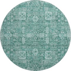 Premium Machine Washable Mayfield  Teal 8' x 8' Round Rug
