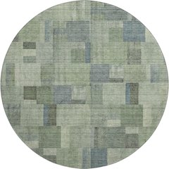 Premium Machine Washable Mayfield  Green 8' x 8' Round Rug
