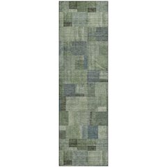 Premium Machine Washable Mayfield  Green 2'3" x 7'6" Runner Rug