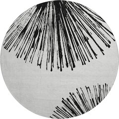 Premium Machine Washable Mayfield  Black 8' x 8' Round Rug