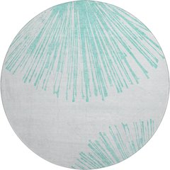 Premium Machine Washable Mayfield  Teal 8' x 8' Round Rug