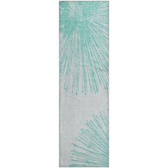 Premium Machine Washable Mayfield  Teal 2'3" x 7'6" Runner Rug
