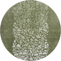 Premium Machine Washable Mayfield  Olive 8' x 8' Round Rug