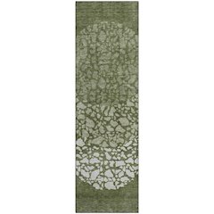 Premium Machine Washable Mayfield  Olive 2'3" x 7'6" Runner Rug