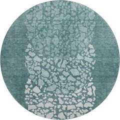 Premium Machine Washable Mayfield  Teal 8' x 8' Round Rug
