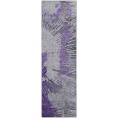 Premium Machine Washable Mayfield  Purple 2'3" x 7'6" Runner Rug