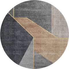 Premium Machine Washable Mayfield  Charcoal 8' x 8' Round Rug