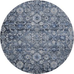 Premium Machine Washable Mayfield  Blue 8' x 8' Round Rug