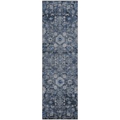 Premium Machine Washable Mayfield  Blue 2'3" x 7'6" Runner Rug