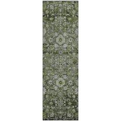 Premium Machine Washable Mayfield  Green 2'3" x 7'6" Runner Rug