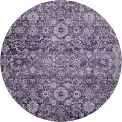 Premium Machine Washable Mayfield  Purple 8' x 8' Round Rug