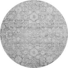 Premium Machine Washable Mayfield  Silver 8' x 8' Round Rug