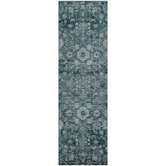Premium Machine Washable Mayfield  Teal 2'3" x 7'6" Runner Rug