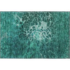 Premium Machine Washable Mayfield AMF652 Teal 1'8" x 2'6" Rug