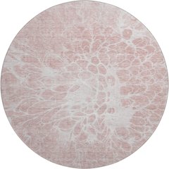 Premium Machine Washable Mayfield AMF653 Pink 8' x 8' Round Rug
