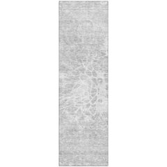 Premium Machine Washable Mayfield AMF653 Silver 2'3" x 7'6" Runner Rug