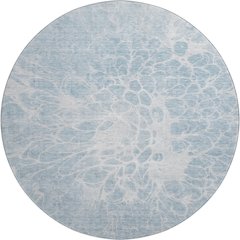 Premium Machine Washable Mayfield AMF653 Sky 8' x 8' Round Rug
