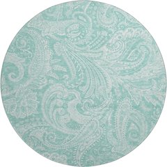 Premium Machine Washable Mayfield AMF654 Teal 8' x 8' Round Rug