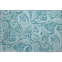 Premium Machine Washable Mayfield AMF654 Turquoise 1'8" x 2'6" Rug