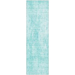 Premium Machine Washable Mayfield AMF656 Teal 2'3" x 7'6" Runner Rug