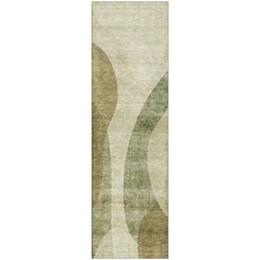 Premium Machine Washable Mayfield AMF657 Beige 2'3" x 7'6" Runner Rug