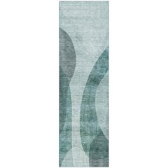 Premium Machine Washable Mayfield AMF657 Green 2'3" x 7'6" Runner Rug