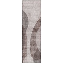 Premium Machine Washable Mayfield AMF657 Mocha 2'3" x 7'6" Runner Rug