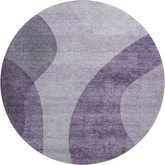 Premium Machine Washable Mayfield AMF657 Purple 8' x 8' Round Rug