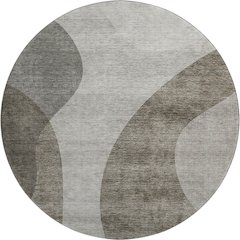Premium Machine Washable Mayfield AMF657 Taupe 8' x 8' Round Rug