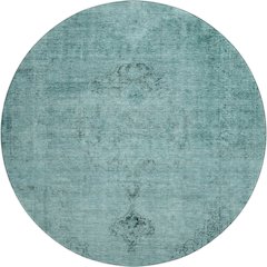 Premium Machine Washable Mayfield AMF658 Teal 8' x 8' Round Rug