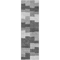 Premium Machine Washable Mayfield AMF659 Gray 2'3" x 7'6" Runner Rug