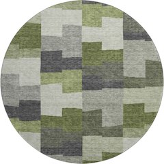 Premium Machine Washable Mayfield AMF659 Olive 8' x 8' Round Rug
