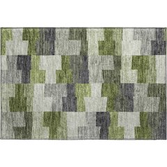 Premium Machine Washable Mayfield AMF659 Olive 1'8" x 2'6" Rug
