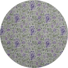 Premium Machine Washable Mayfield AMF660 Olive 8' x 8' Round Rug