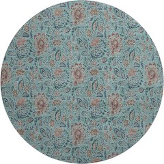 Premium Machine Washable Mayfield AMF660 Teal 8' x 8' Round Rug