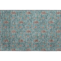 Premium Machine Washable Mayfield AMF660 Teal 1'8" x 2'6" Rug
