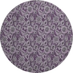 Premium Machine Washable Mayfield AMF661 Eggplant 8' x 8' Round Rug