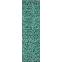 Premium Machine Washable Mayfield AMF661 Teal 2'3" x 7'6" Runner Rug